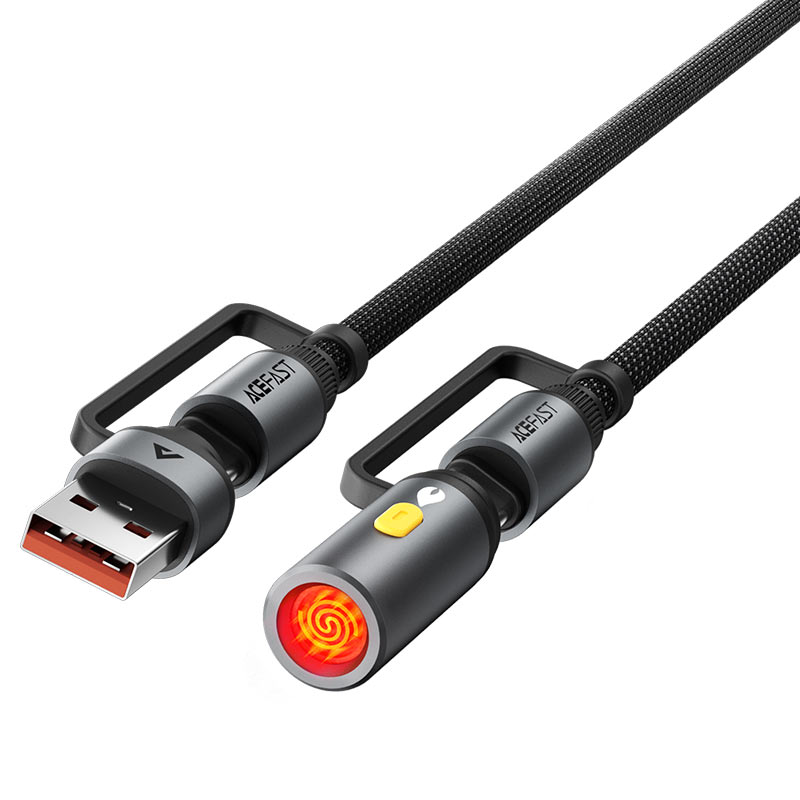 AceFast | 18488 | J6 | Multifunction Charging Data Cable Usb-A Usb-C Cigarette Lighter | Black AceFast | 18488 | J6 | Multifunction Charging Data Cable Usb-A Usb-C Cigarette Lighter | Black